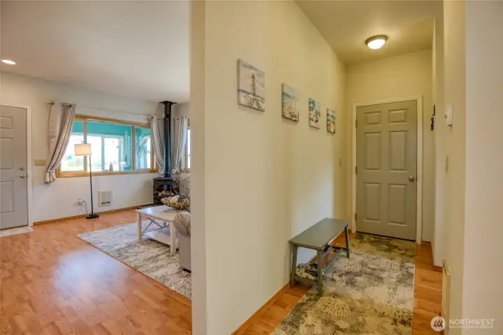 Access to the single car garage