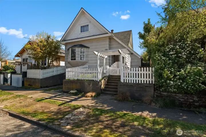 Classic white picket fence