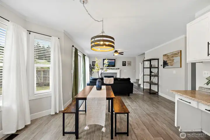 Enjoy the open flow between the kitchen and family room.