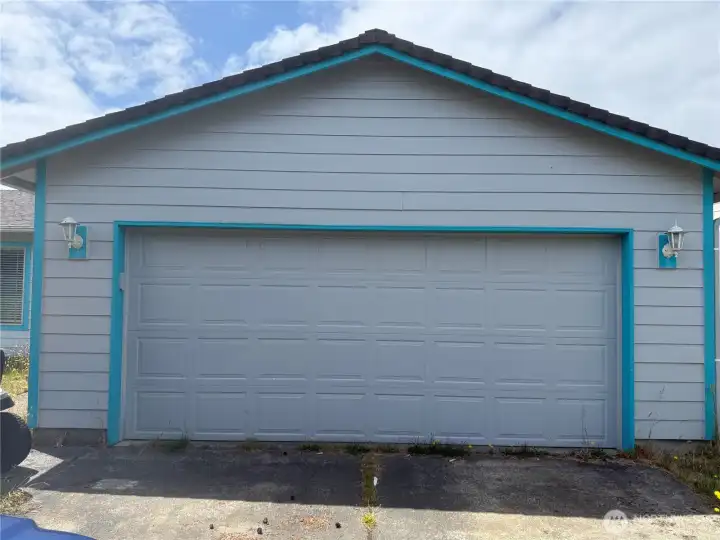 Attached two car garage