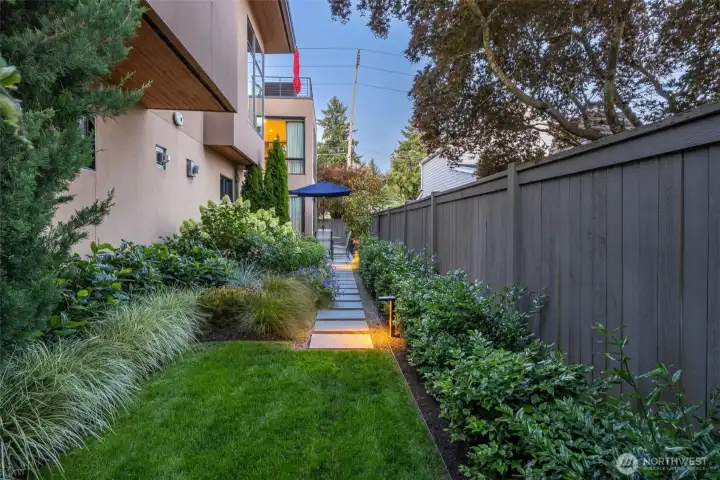 Fenced backyard