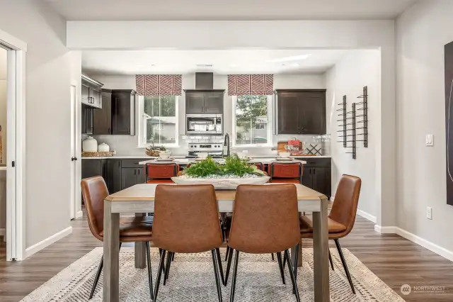 Dining nook to kitchen Example photos from model home