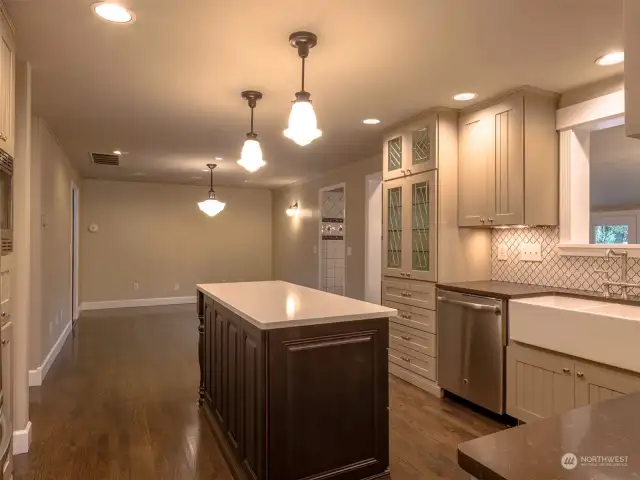 Kitchen looking into the large Keeping Room