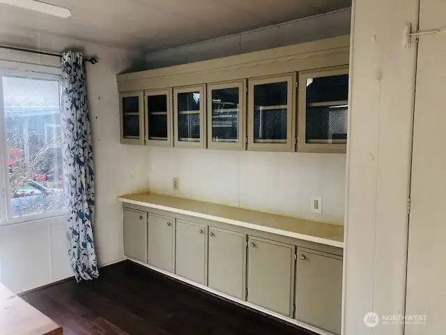 Lots of storage space with built in cabinetry