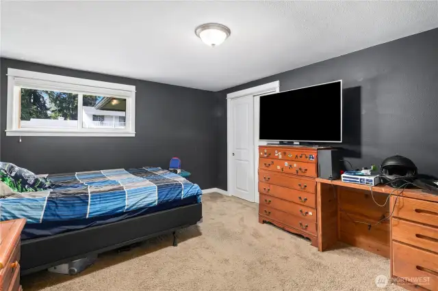 Spacious bedroom with large windows yet private side of the house with good sized side yard.