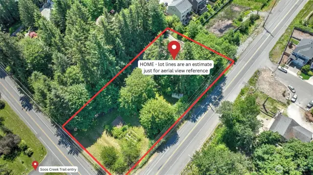 Corner lot located directly across from the Soos Creek trail entry and just down the street from Meeker Middle School.
