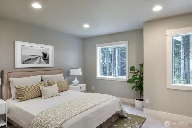 Large second bedroom facing green belt (Virtually Staged)