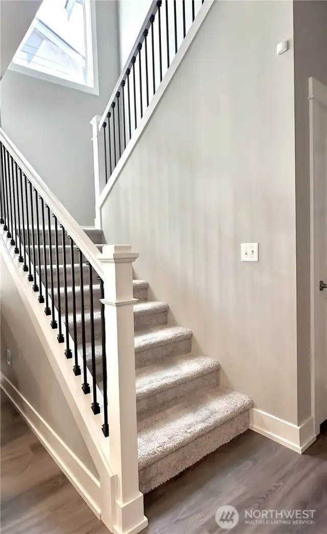 Stairs with large open window