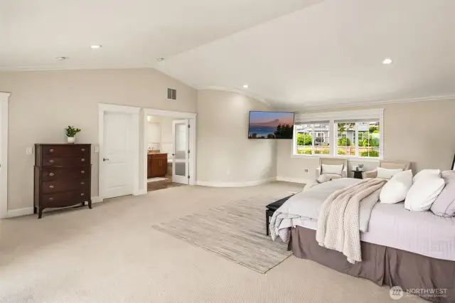 2nd floor primary suite walk-in closet and 5 piece bath