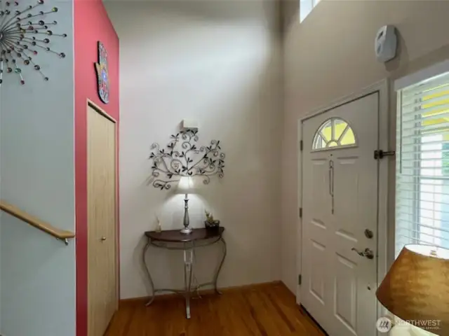 Front entry with coat closet.