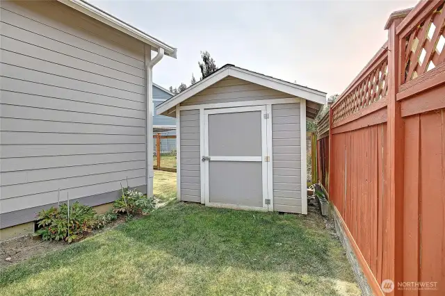 Large storage shed for your mower and tools and tools!