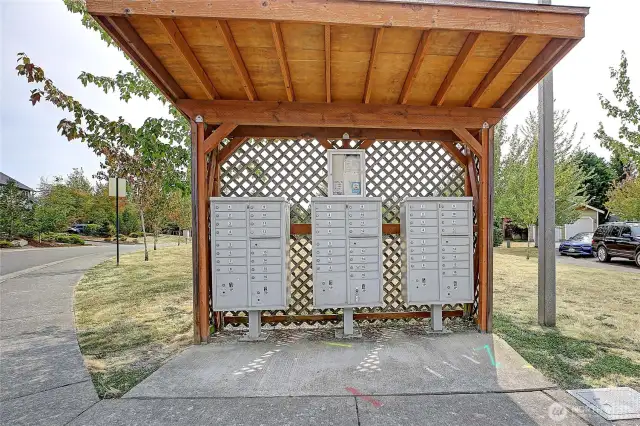 Secure mailbox area.