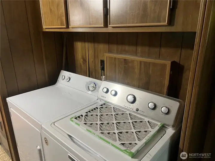 Washer and dryer stay.