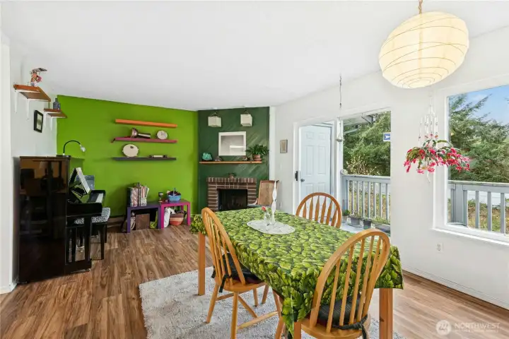 Wood burning fireplace