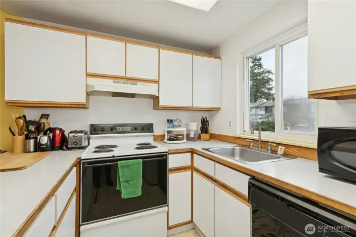 Pantry and sink to west