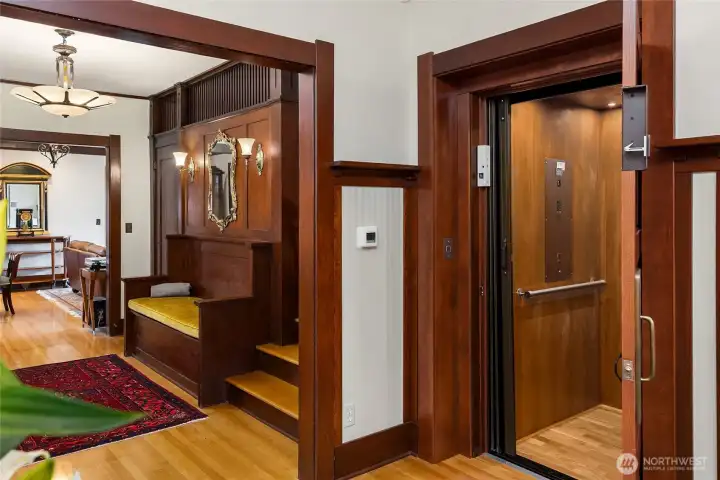 In 2019, the owners spared no expense adding to the home, a custom designed elevator with the custom shaft space from the home's main floor to the second level.