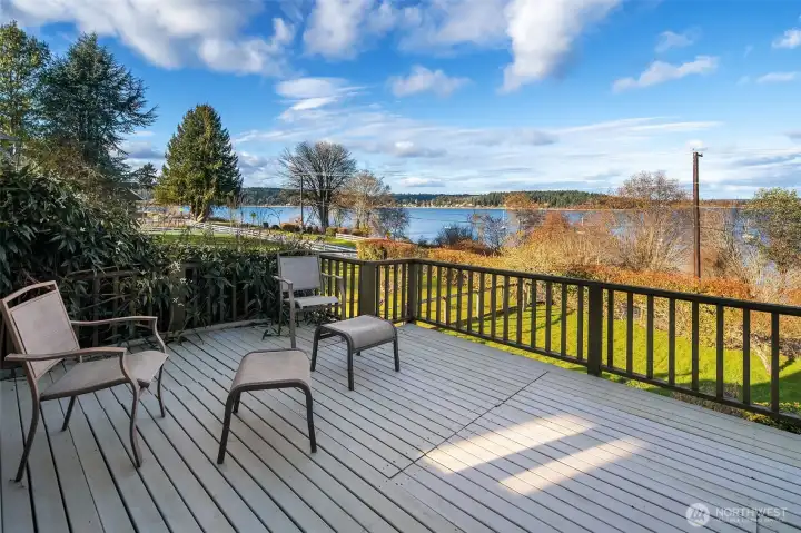 More the upper level deck, it's that big. Relax and entertain with water views.