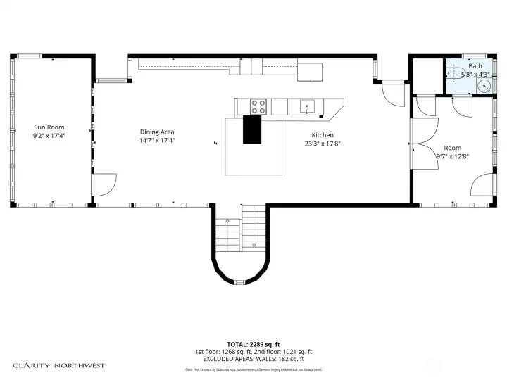 Map of the upper level rooms.
