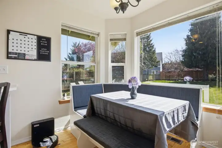 Natural lit breakfest nook.