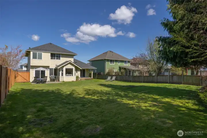 Fully fenced backyard