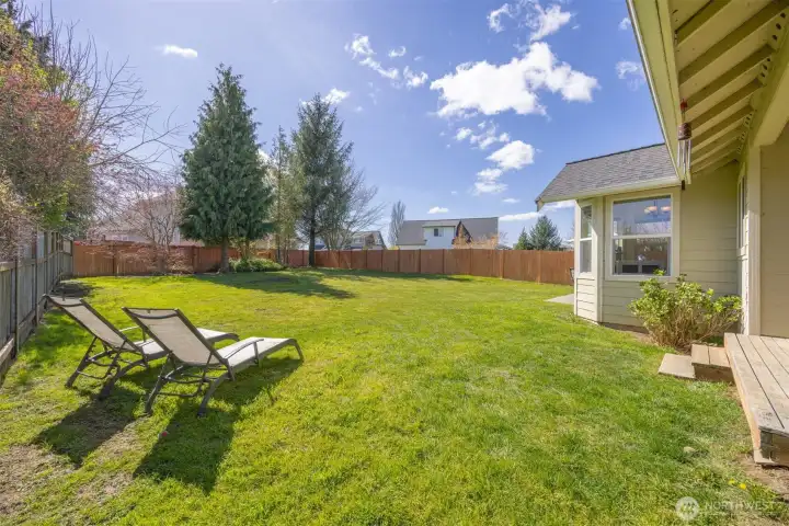 Plenty of area to play/garden/or sit in the sun