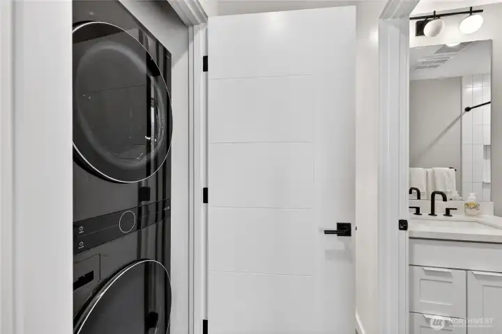 Stackable tower Washer/Dryer in hall closet