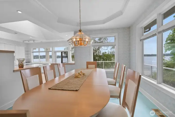 Dining room, also with a view and built in cabinets.