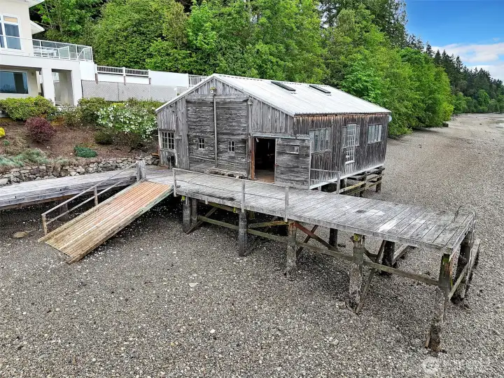 Historic boat house and dock.