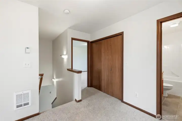 UPSTAIRS landing. Laundry is behind the closed doors. W/D are included.
