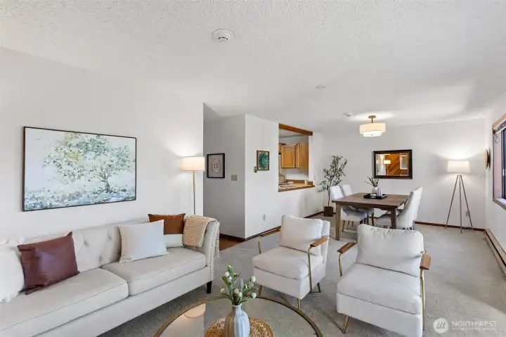 An open floor plan for ease of living and entertainment.