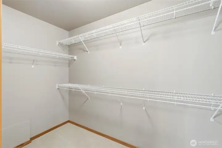 Very large walk in closet!