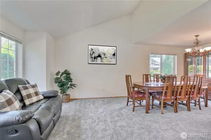 formal living and formal dining room view - virtually staged