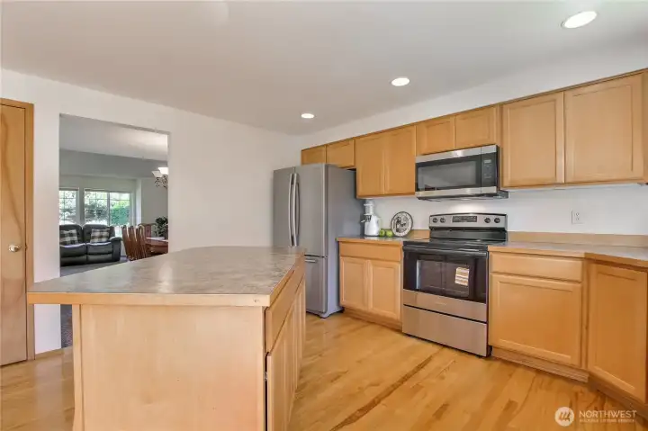 Newer refrigerator, New microwave oven and New range/oven