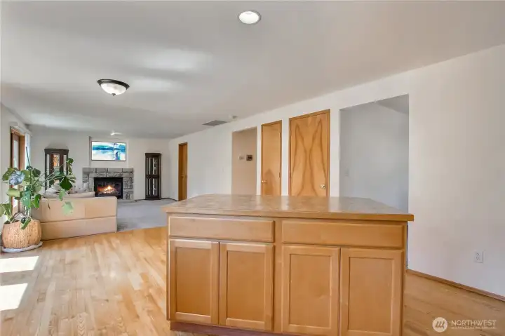 Kitchen to family room view