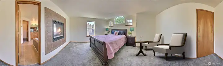 Spacious and luxury primary suite - virtually staged