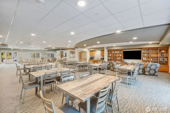 Lots of gathering space and eating area in the common space