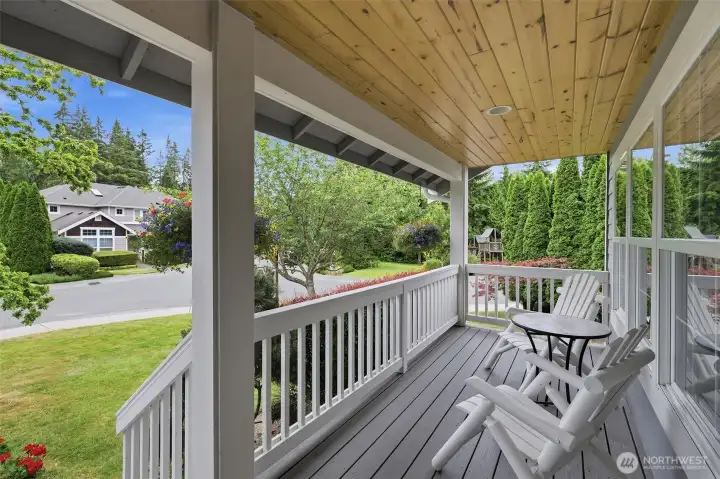 Fully covered front porch. Fully covered front porch.