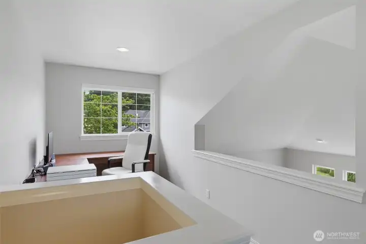 Loft office space on fourth level. Loft office space on fourth level.