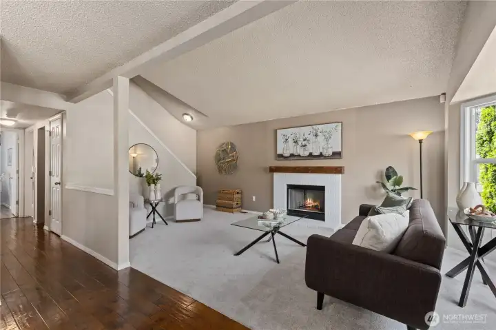 Family room with new fireplace~
