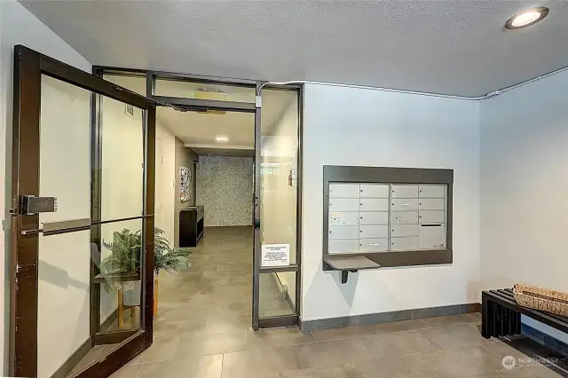 Lobby entrance from garage