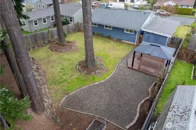 Oversized, fully-fenced, private yard.