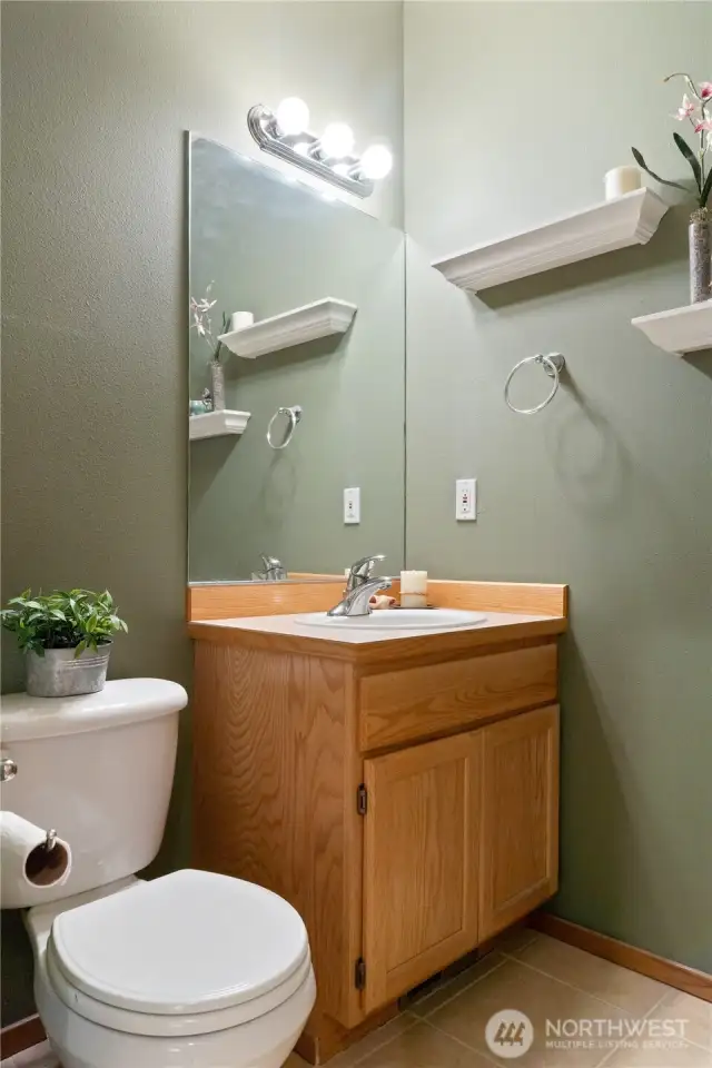 Third bathroom in the home- this one a powder room off the entry way