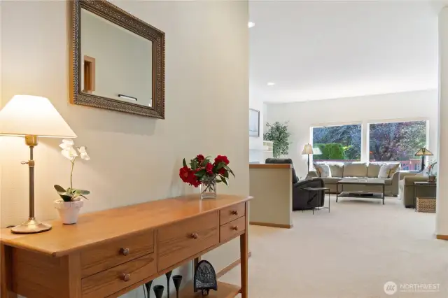 Wide and welcoming entry way to the home