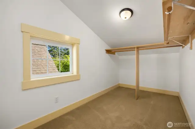 Generous walk-in closet