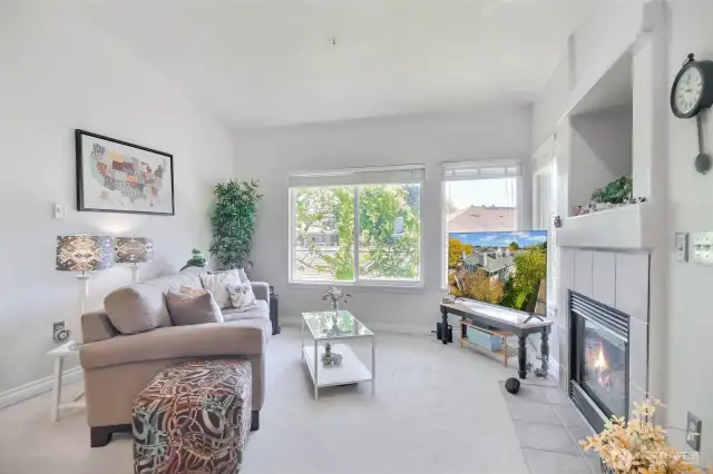 Living has gas fireplace