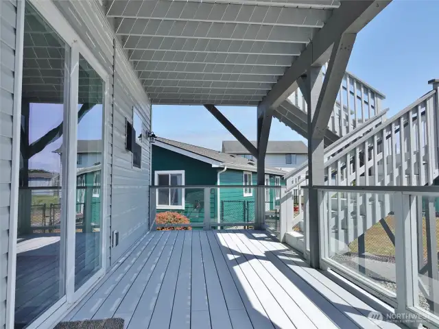 Rear Deck off the Dining Room.