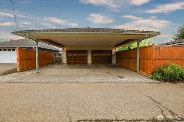 Park your two garage-queens inside the garage and your daily commuters under the carport.