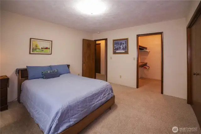 Ample bedroom with walk-in closet.