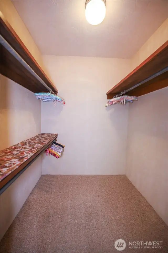Walk-in closet off primary bedroom.