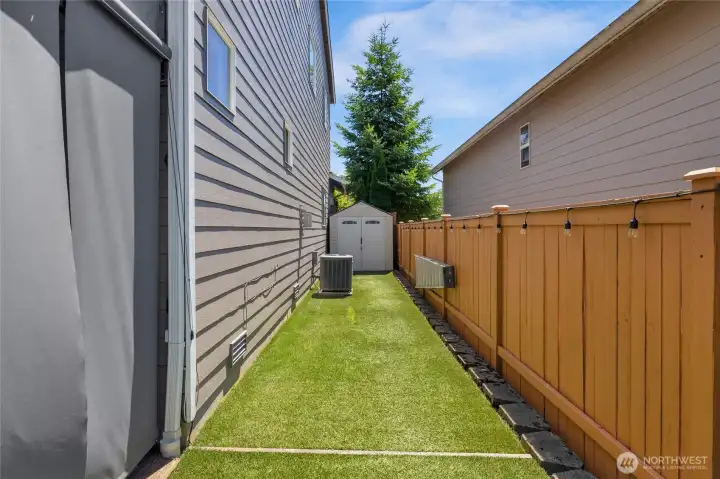 7'X7' Stoage Shed. Fence off the side of house to create a dog run.